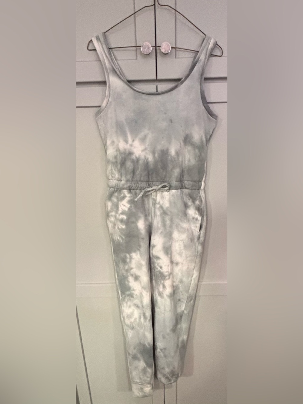Hippie Rose Blue-Gray Tie-Dye Tank Jumpsuit Size S